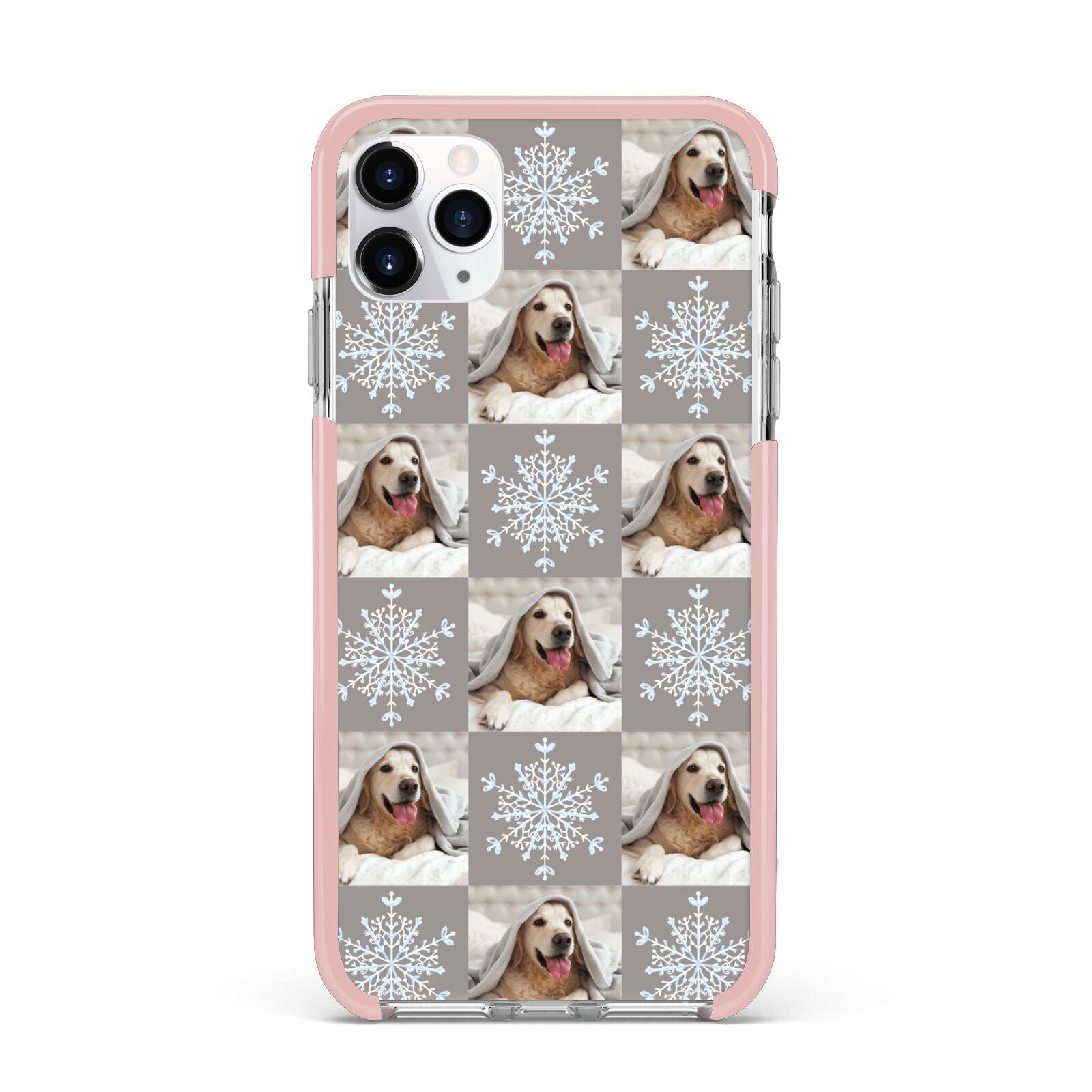 Christmas Dog Photo iPhone 11 Pro Max Impact Pink Edge Case