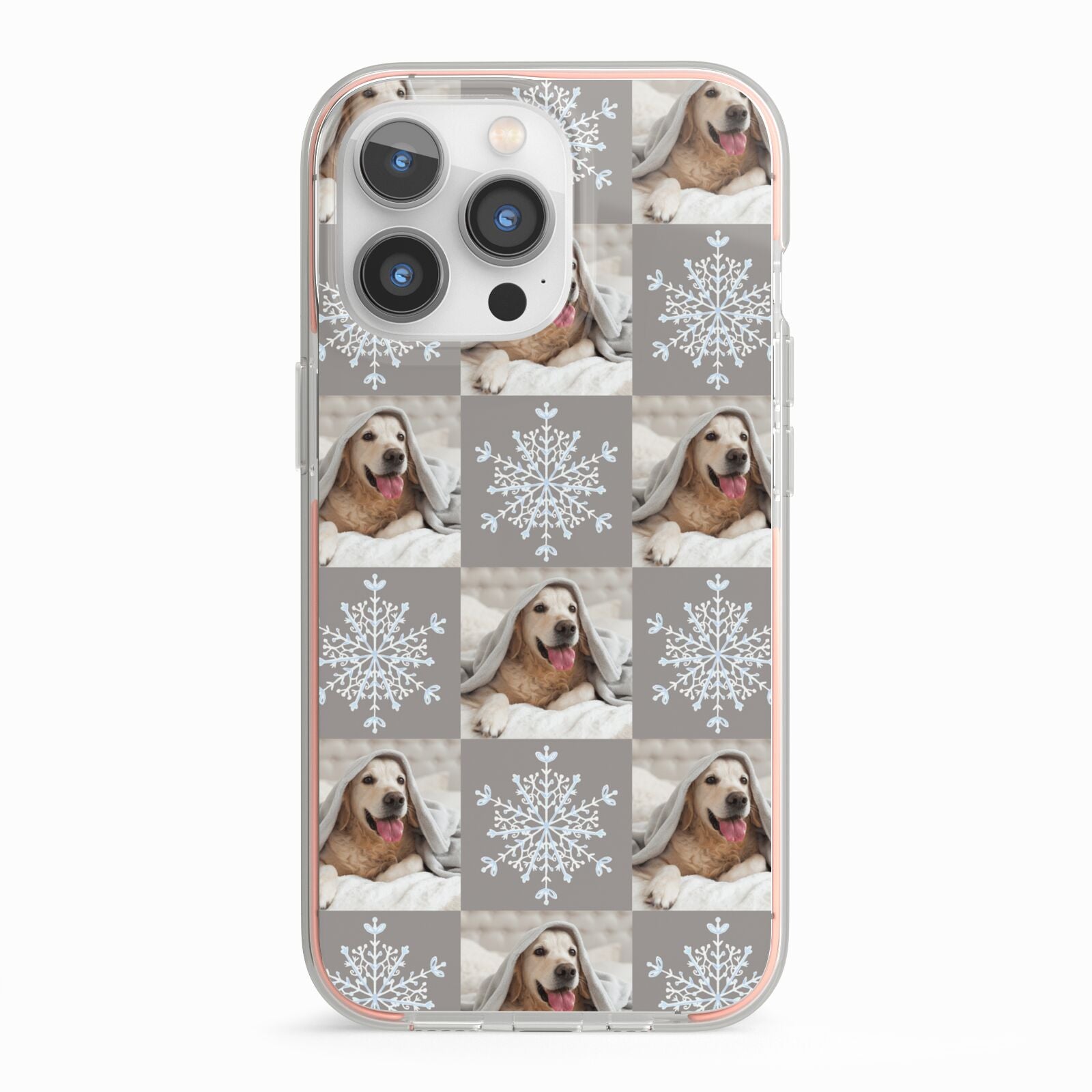 Christmas Dog Photo iPhone 13 Pro TPU Impact Case with Pink Edges