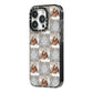 Christmas Dog Photo iPhone 14 Pro Black Impact Case Side Angle on Silver phone