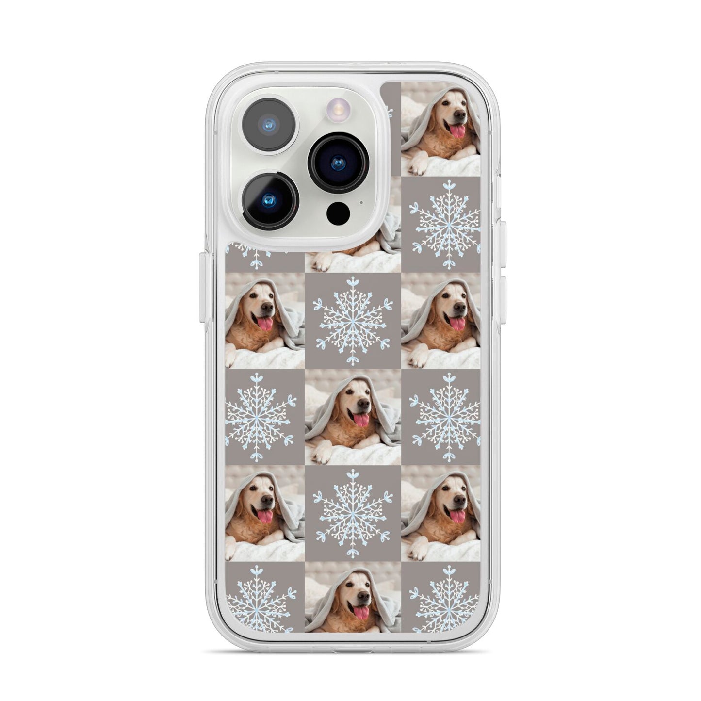 Christmas Dog Photo iPhone 14 Pro Clear Tough Case Silver