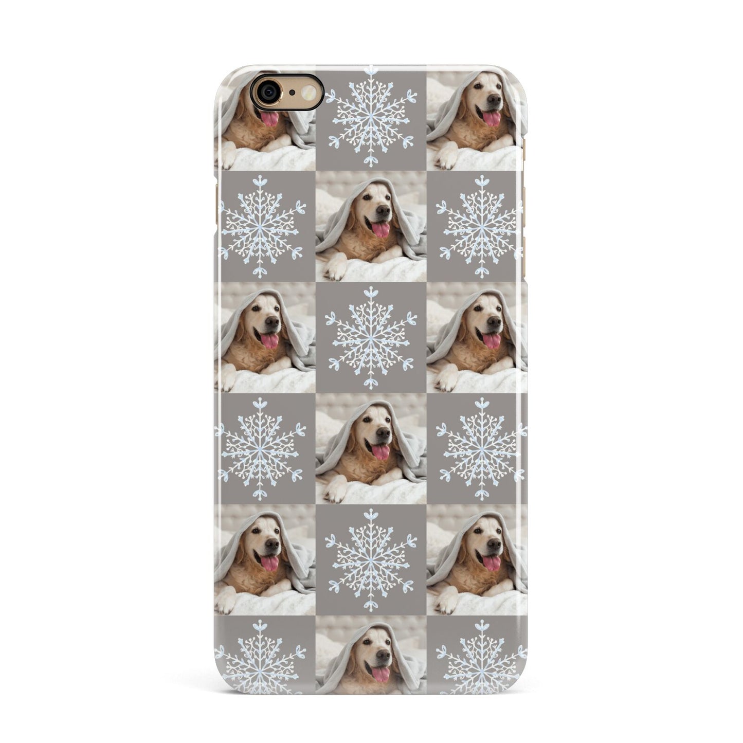 Christmas Dog Photo iPhone 6 Plus 3D Snap Case on Gold Phone