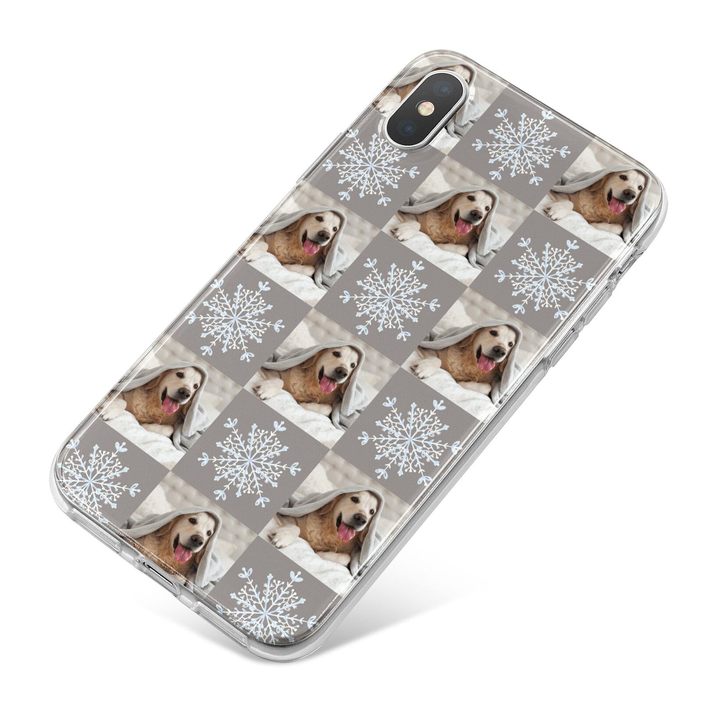 Christmas Dog Photo iPhone X Bumper Case on Silver iPhone