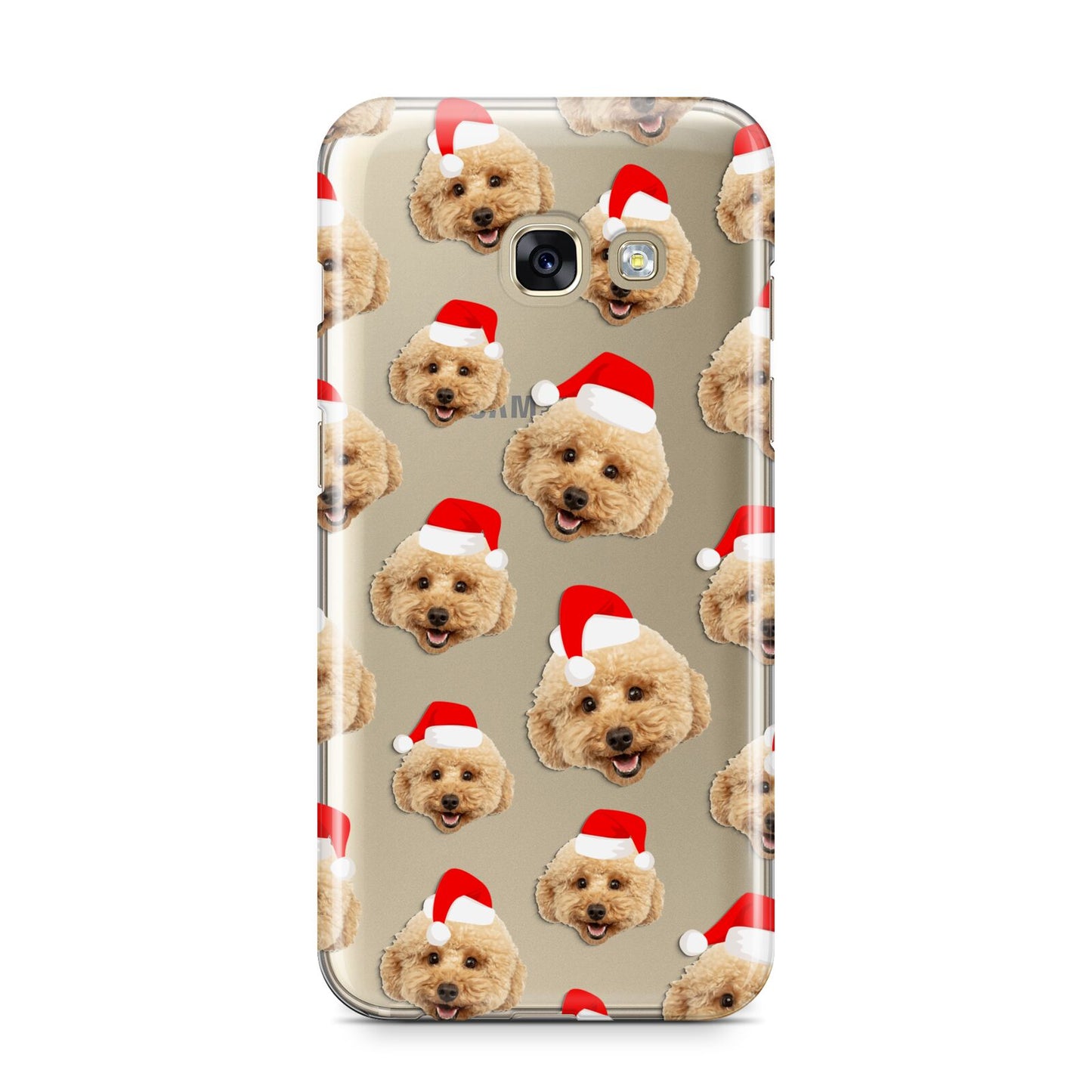 Christmas Dog Samsung Galaxy A3 2017 Case on gold phone