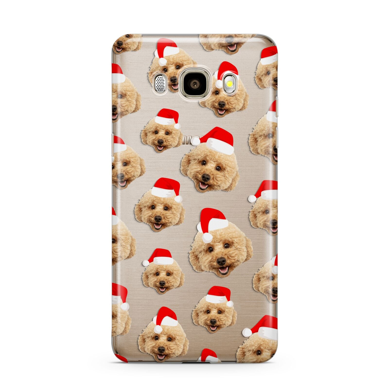 Christmas Dog Samsung Galaxy J7 2016 Case on gold phone