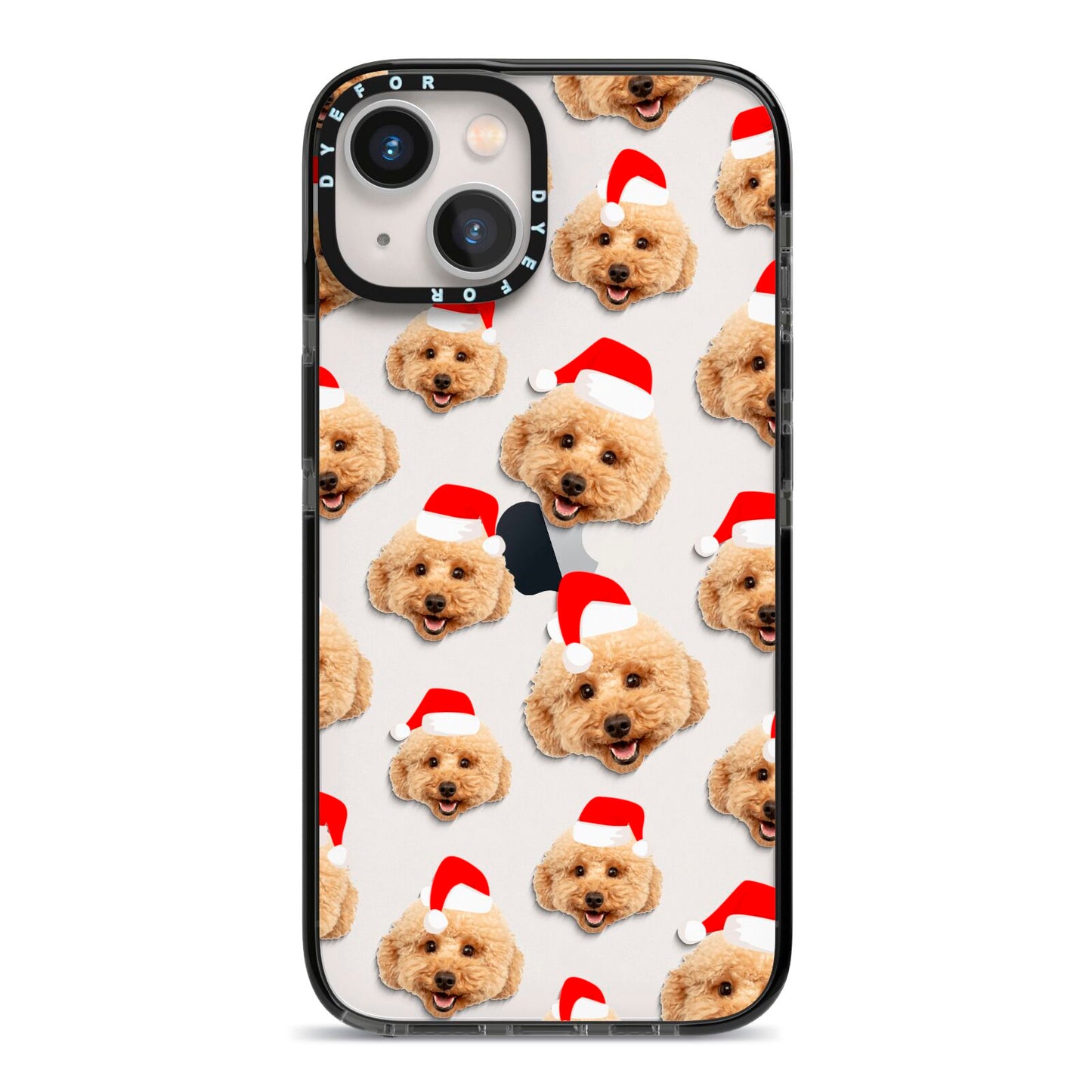 Christmas Dog iPhone 13 Black Impact Case on Silver phone