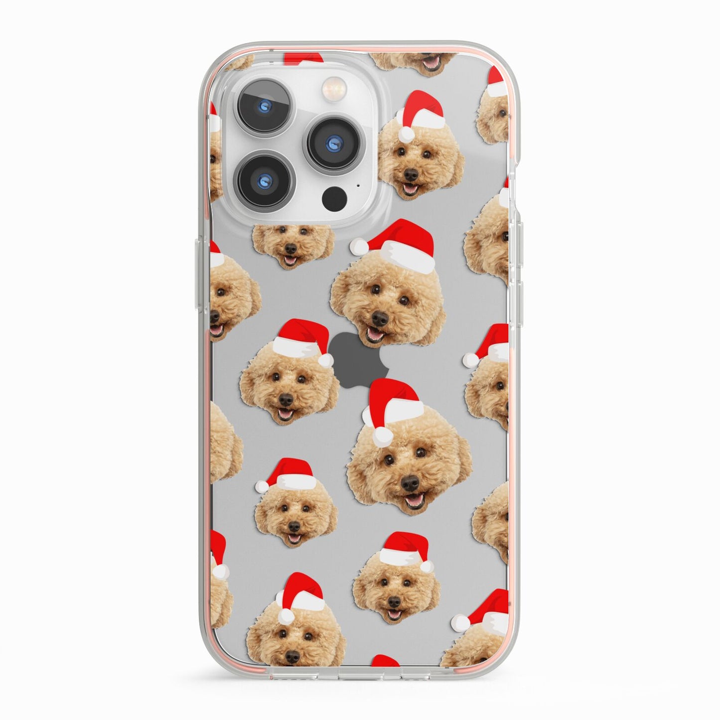 Christmas Dog iPhone 13 Pro TPU Impact Case with Pink Edges