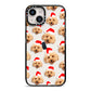 Christmas Dog iPhone 14 Black Impact Case on Silver phone