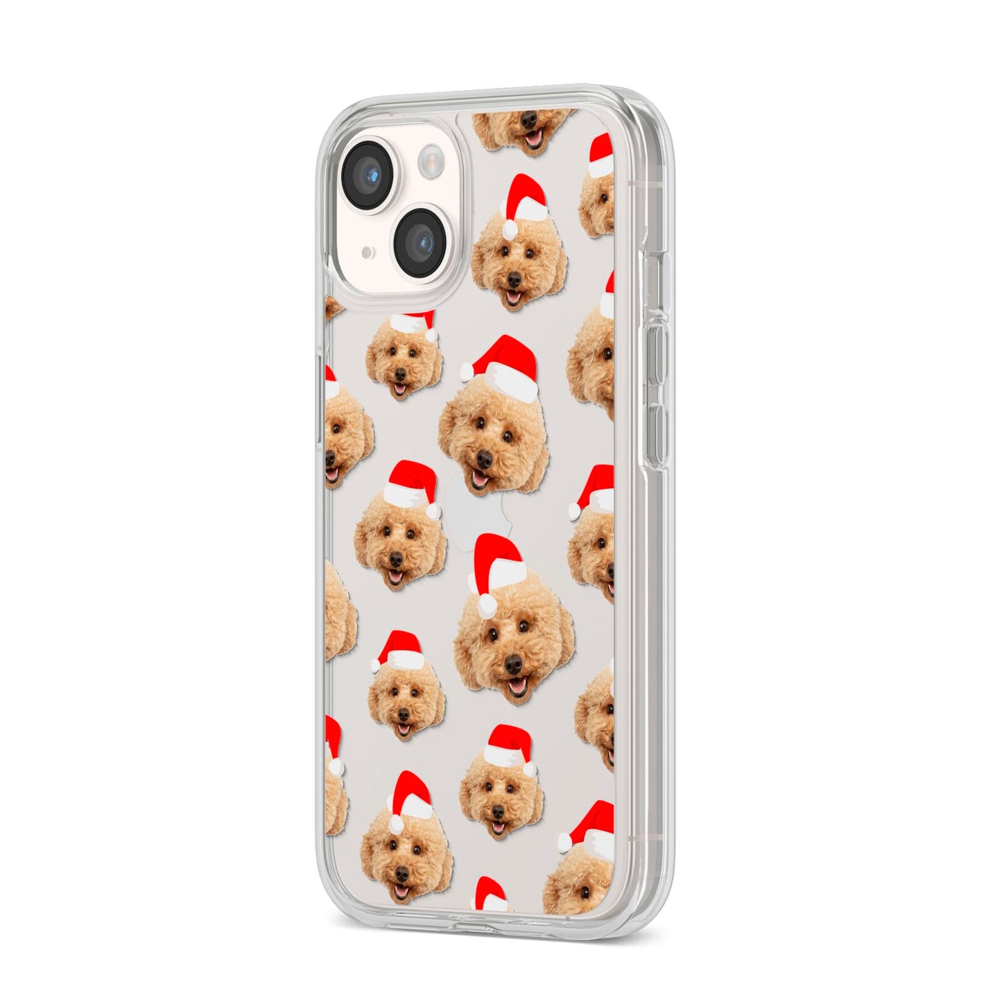 Christmas Dog iPhone 14 Clear Tough Case Starlight Angled Image