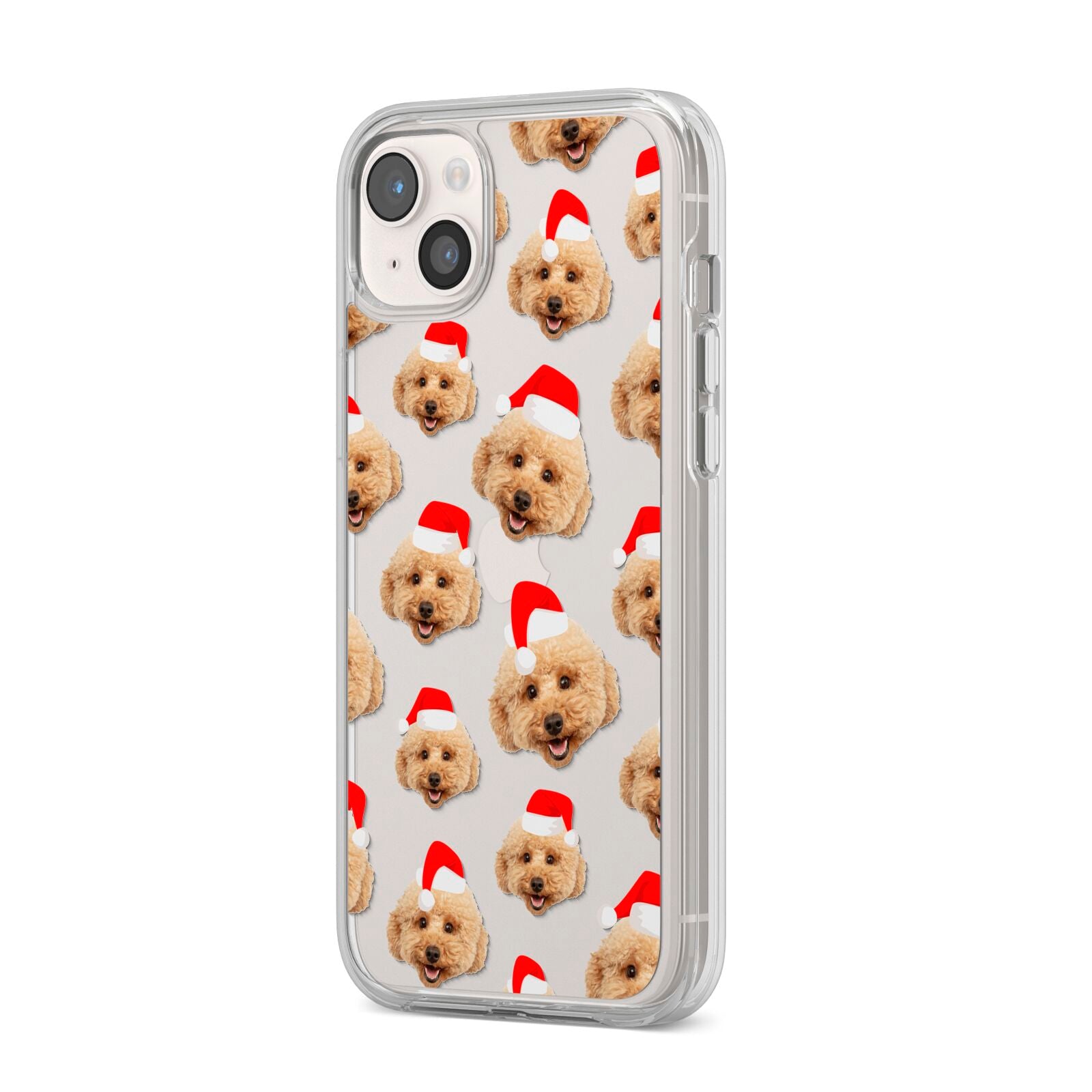 Christmas Dog iPhone 14 Plus Clear Tough Case Starlight Angled Image