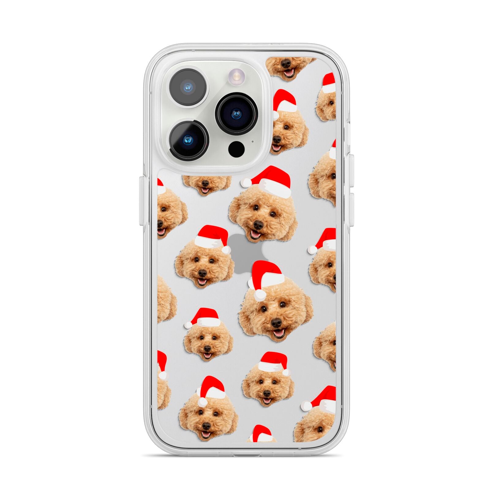 Christmas Dog iPhone 14 Pro Clear Tough Case Silver