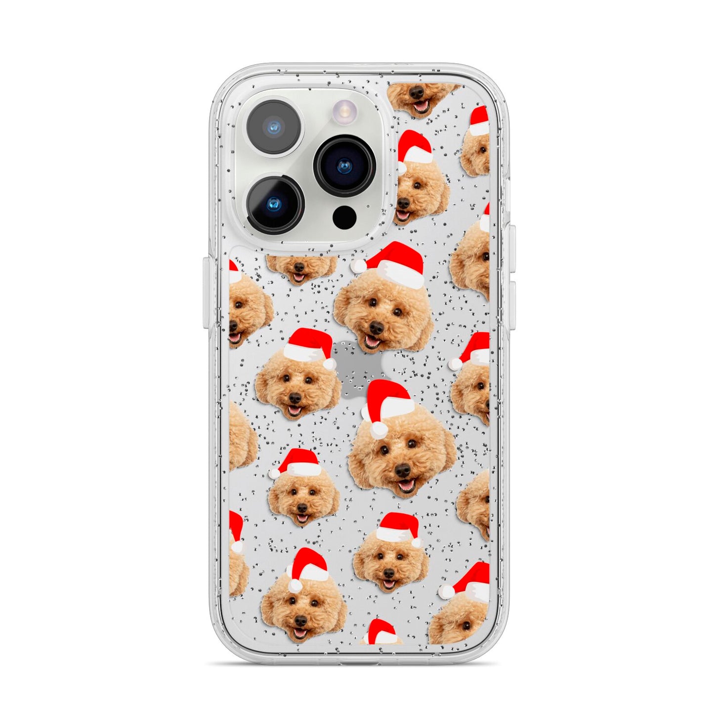 Christmas Dog iPhone 14 Pro Glitter Tough Case Silver