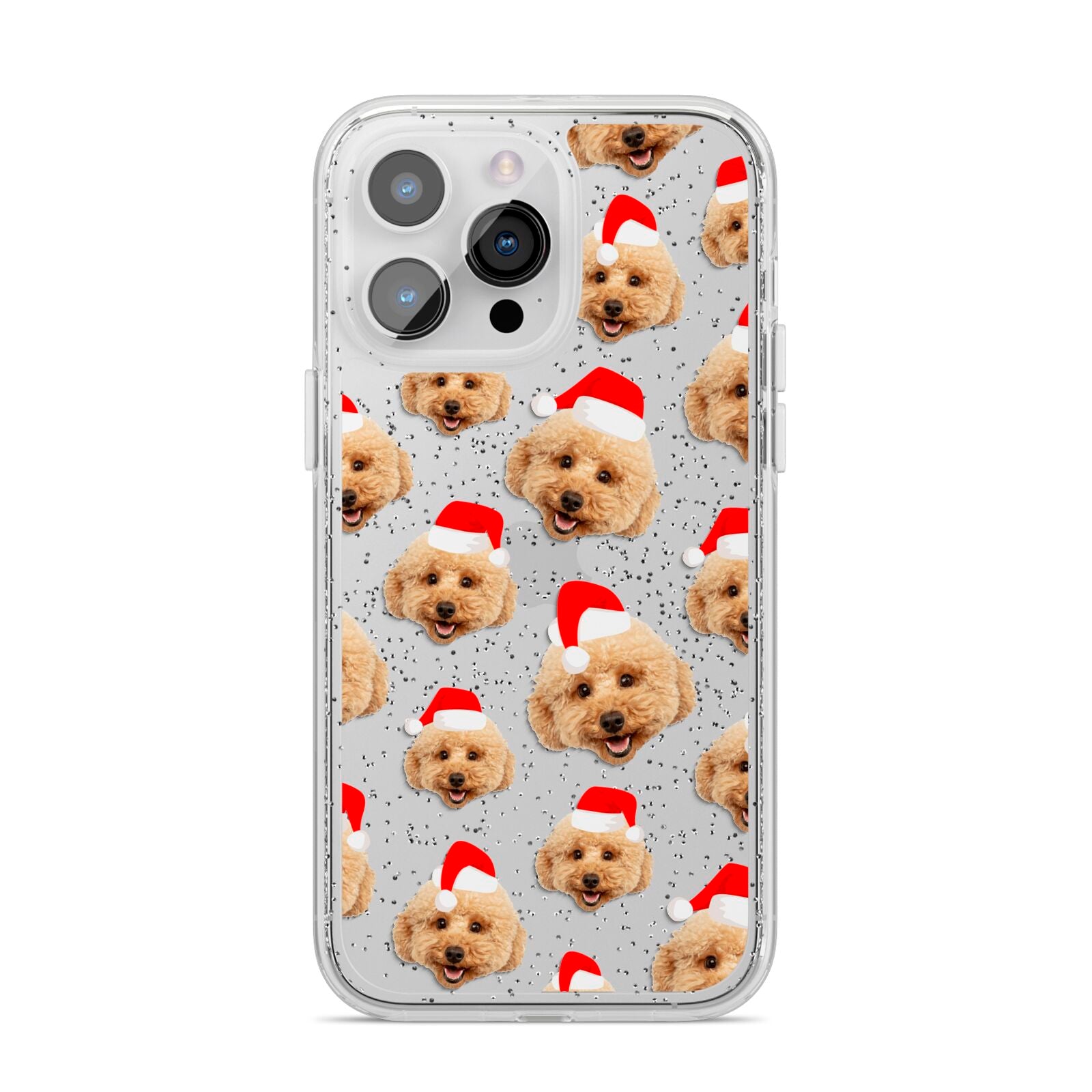 Christmas Dog iPhone 14 Pro Max Glitter Tough Case Silver