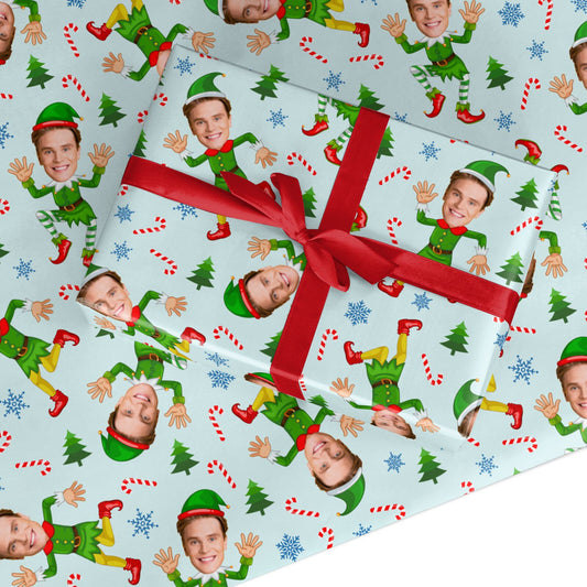 Christmas Elf Face Personalised Custom Wrapping Paper