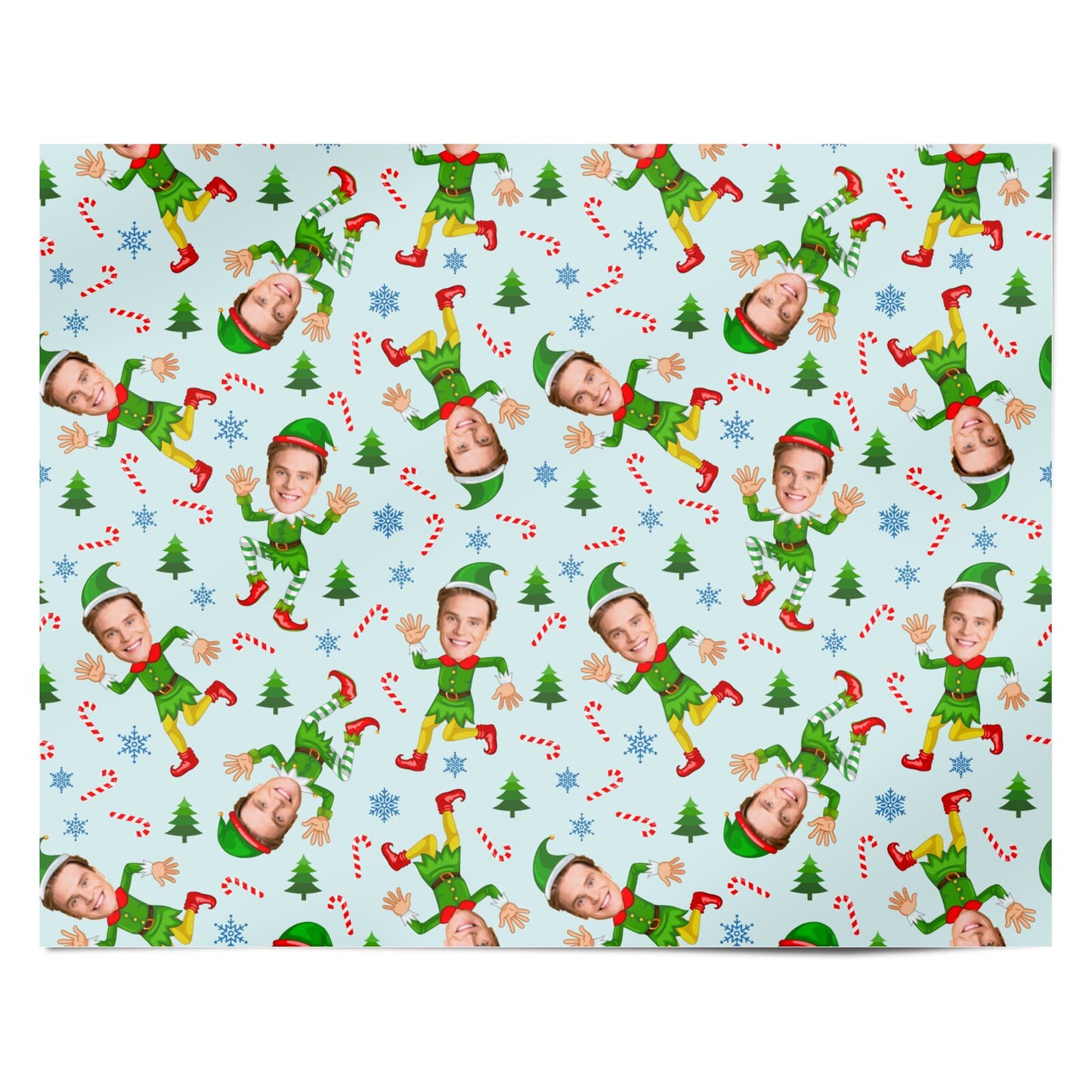 Christmas Elf Face Personalised Personalised Wrapping Paper Alternative