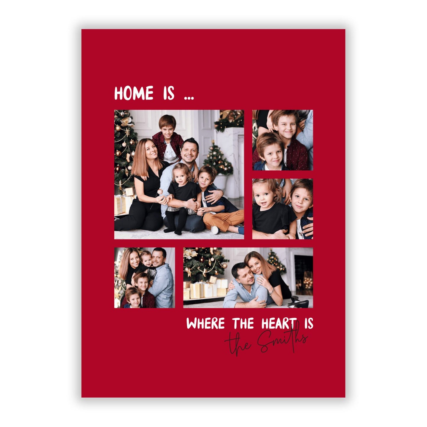 Christmas Family Photo Personalised A5 Flat Greetings Card