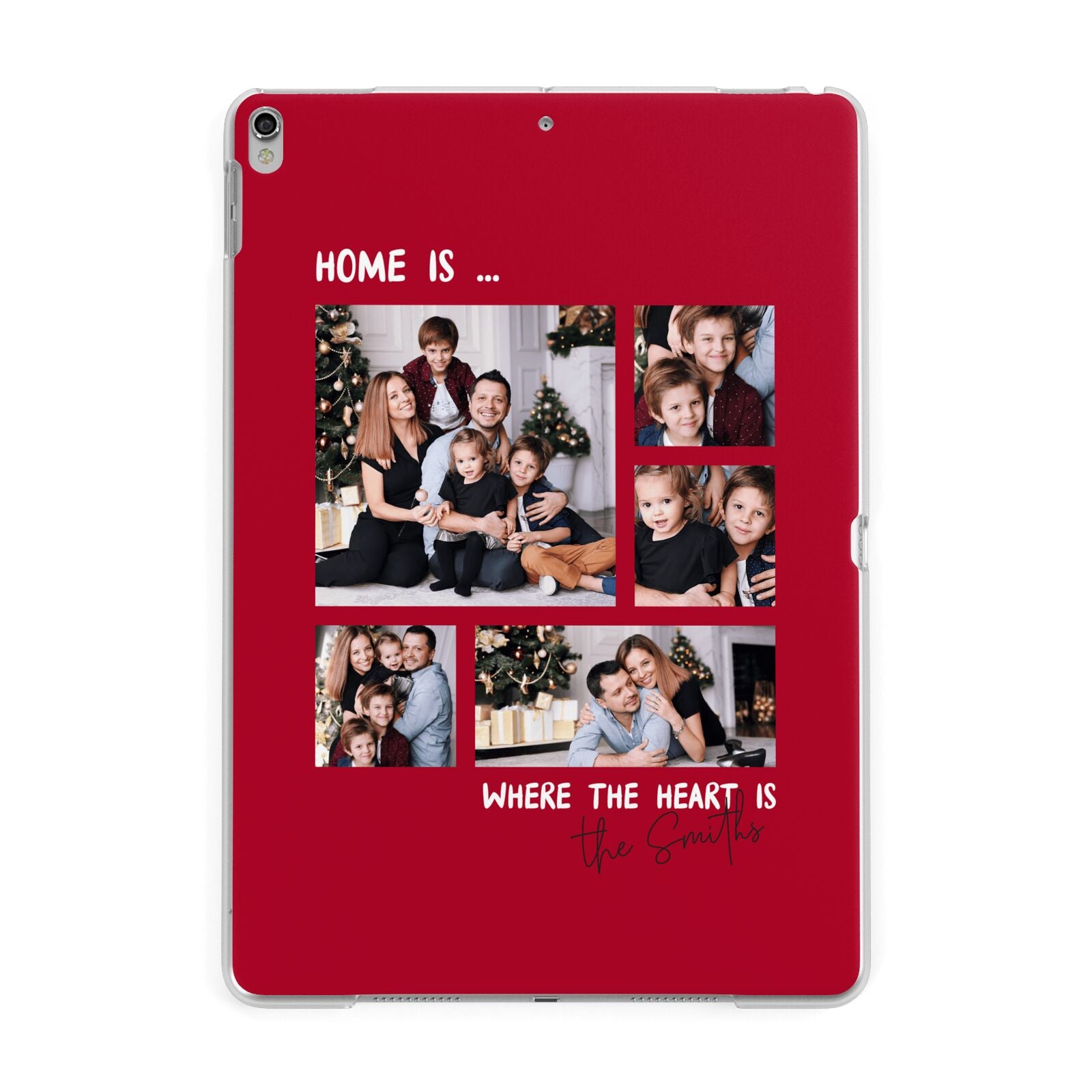 Christmas Family Photo Personalised Apple iPad Silver Case