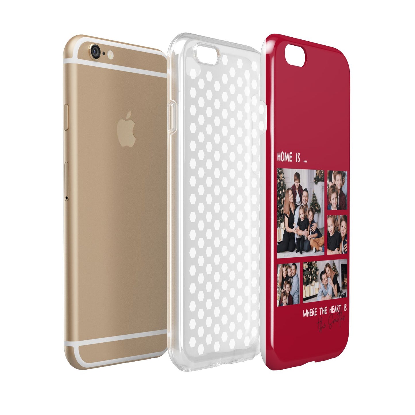 Christmas Family Photo Personalised Apple iPhone 6 3D Tough Case Expanded view