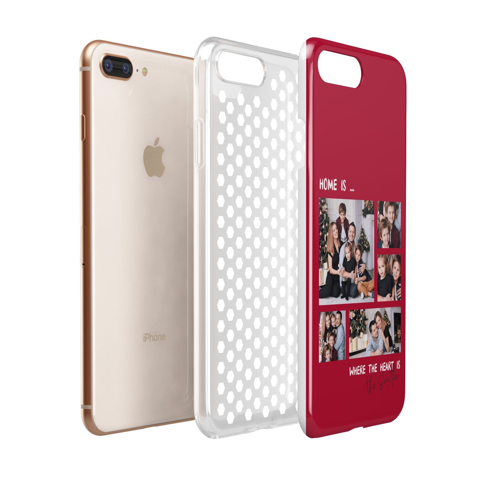 Christmas Family Photo Personalised Apple iPhone 7 8 Plus 3D Tough Case Expanded View