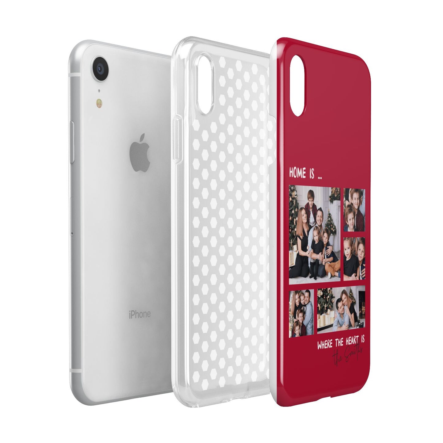 Christmas Family Photo Personalised Apple iPhone XR White 3D Tough Case Expanded view