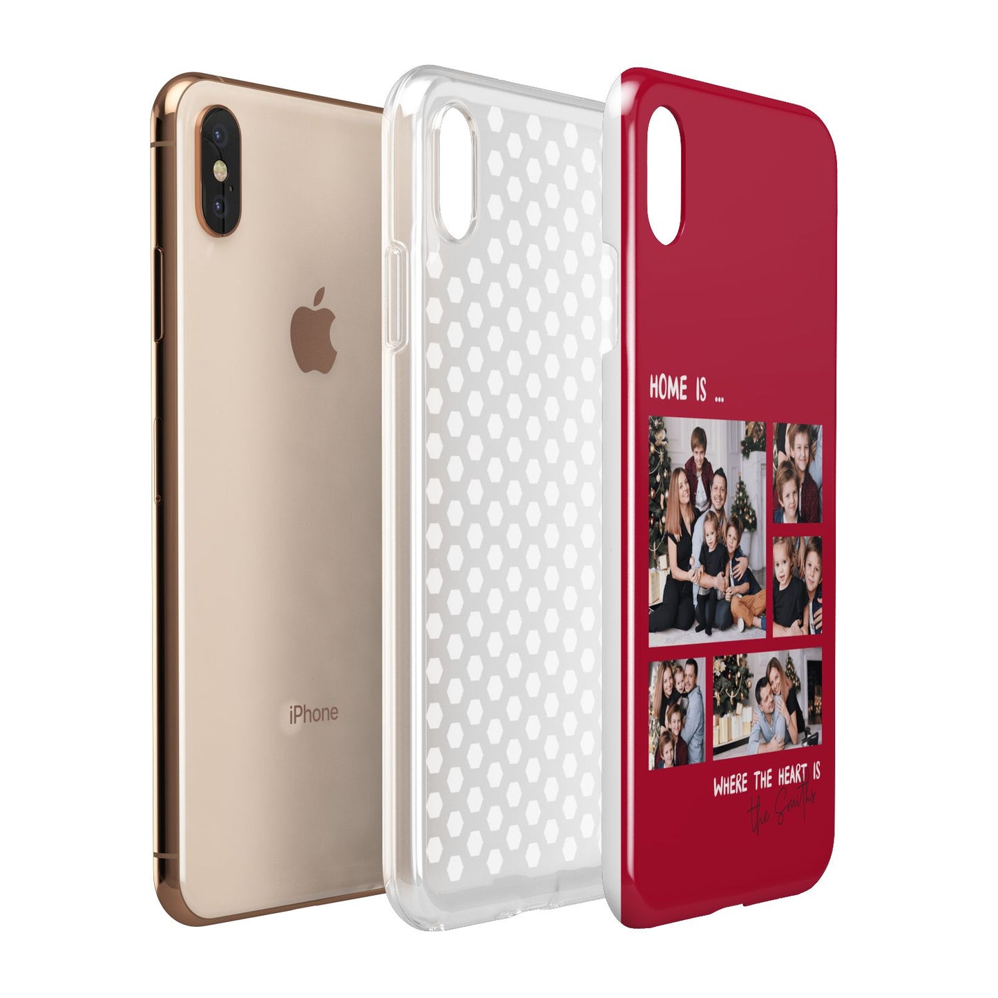Christmas Family Photo Personalised Apple iPhone Xs Max 3D Tough Case Expanded View