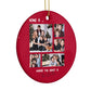 Christmas Family Photo Personalised Circle Decoration Side Angle
