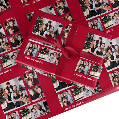 Christmas Family Photo Personalised Custom Wrapping Paper
