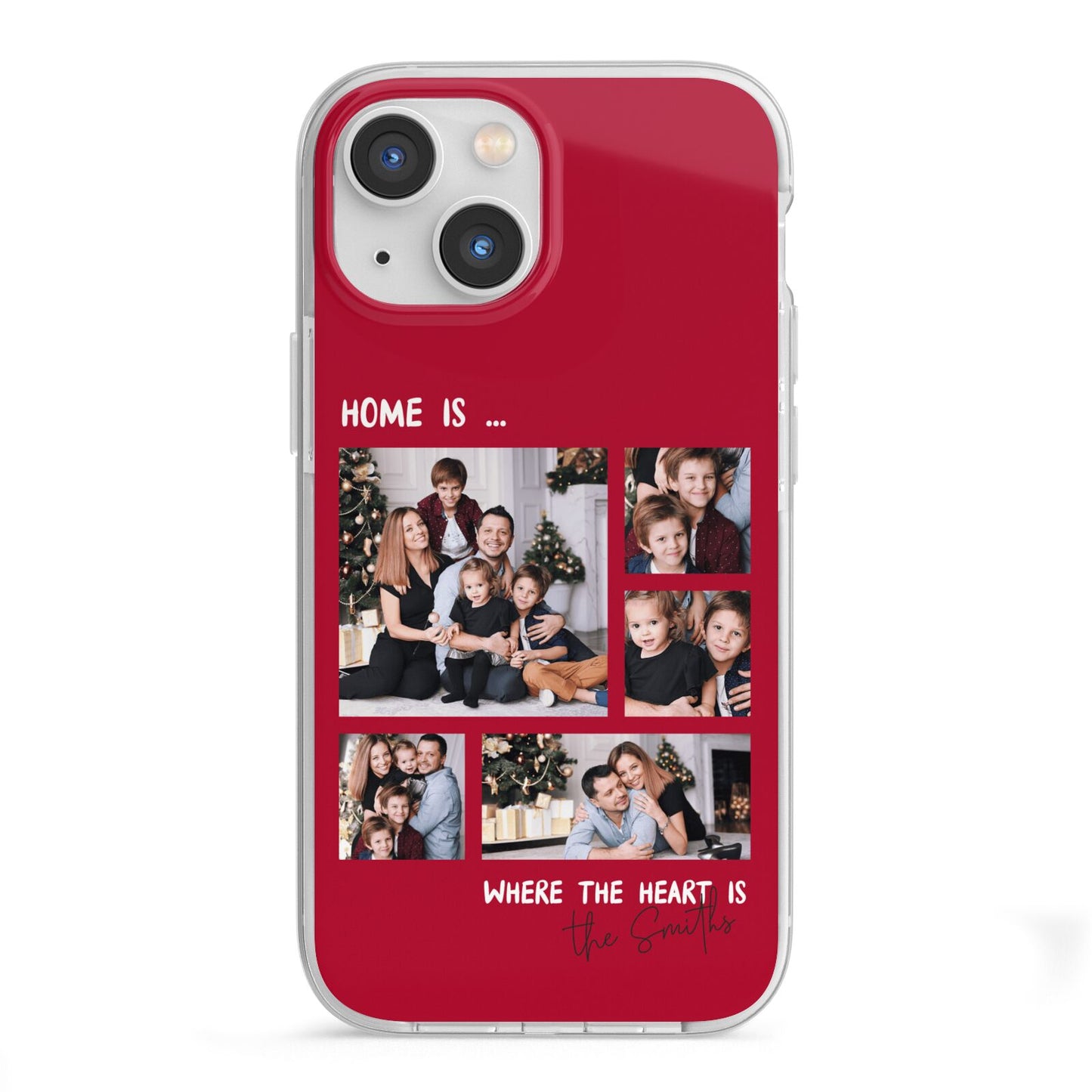 Christmas Family Photo Personalised iPhone 13 Mini TPU Impact Case with White Edges