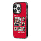 Christmas Family Photo Personalised iPhone 14 Pro Black Impact Case Side Angle on Silver phone