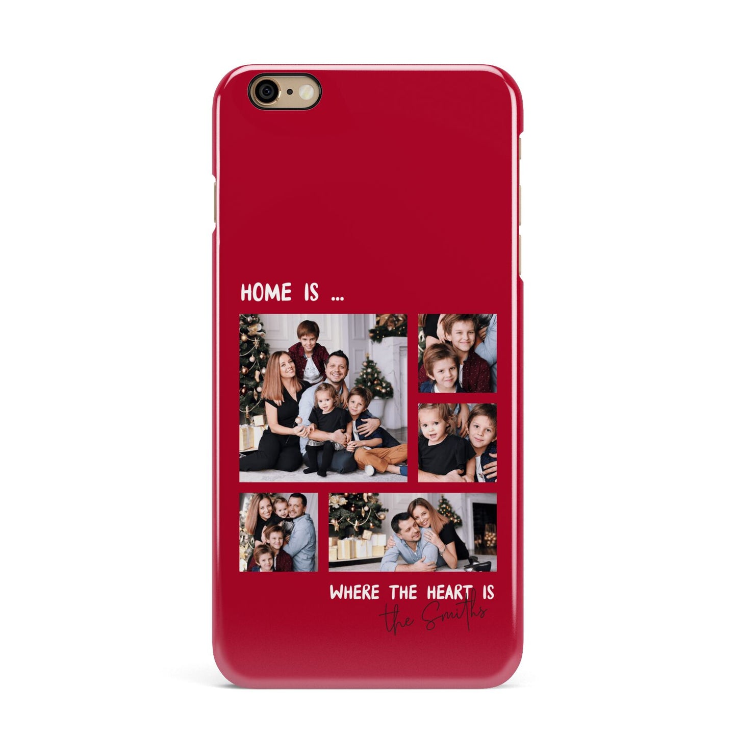 Christmas Family Photo Personalised iPhone 6 Plus 3D Snap Case on Gold Phone