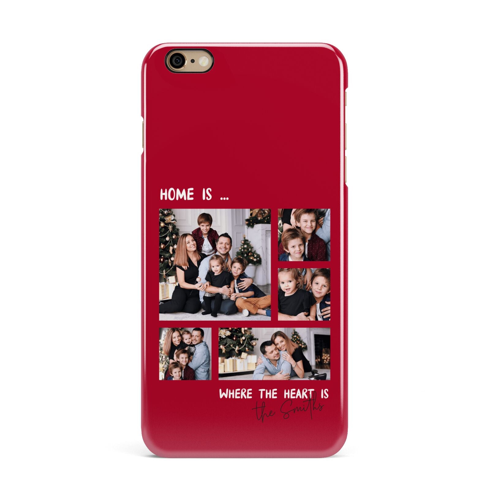 Christmas Family Photo Personalised iPhone 6 Plus 3D Snap Case on Gold Phone