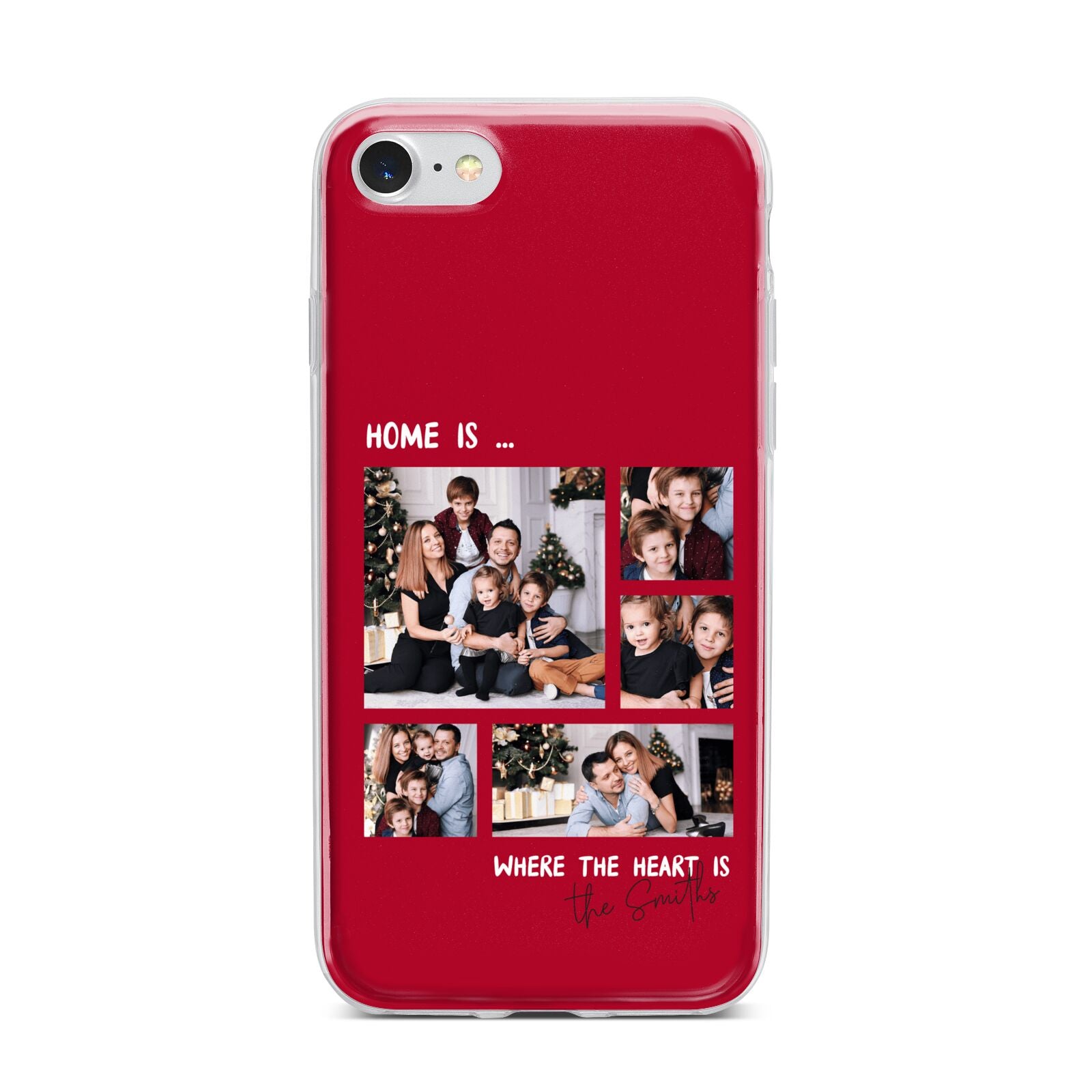 Christmas Family Photo Personalised iPhone 7 Bumper Case on Silver iPhone