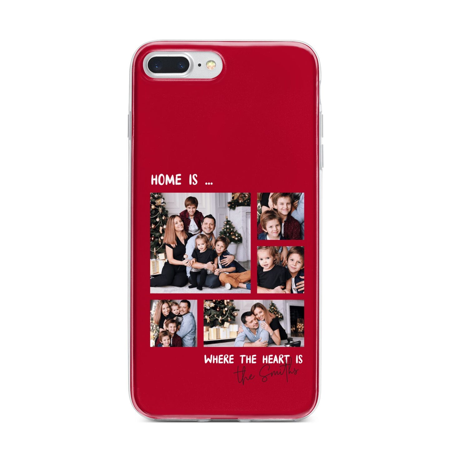 Christmas Family Photo Personalised iPhone 7 Plus Bumper Case on Silver iPhone