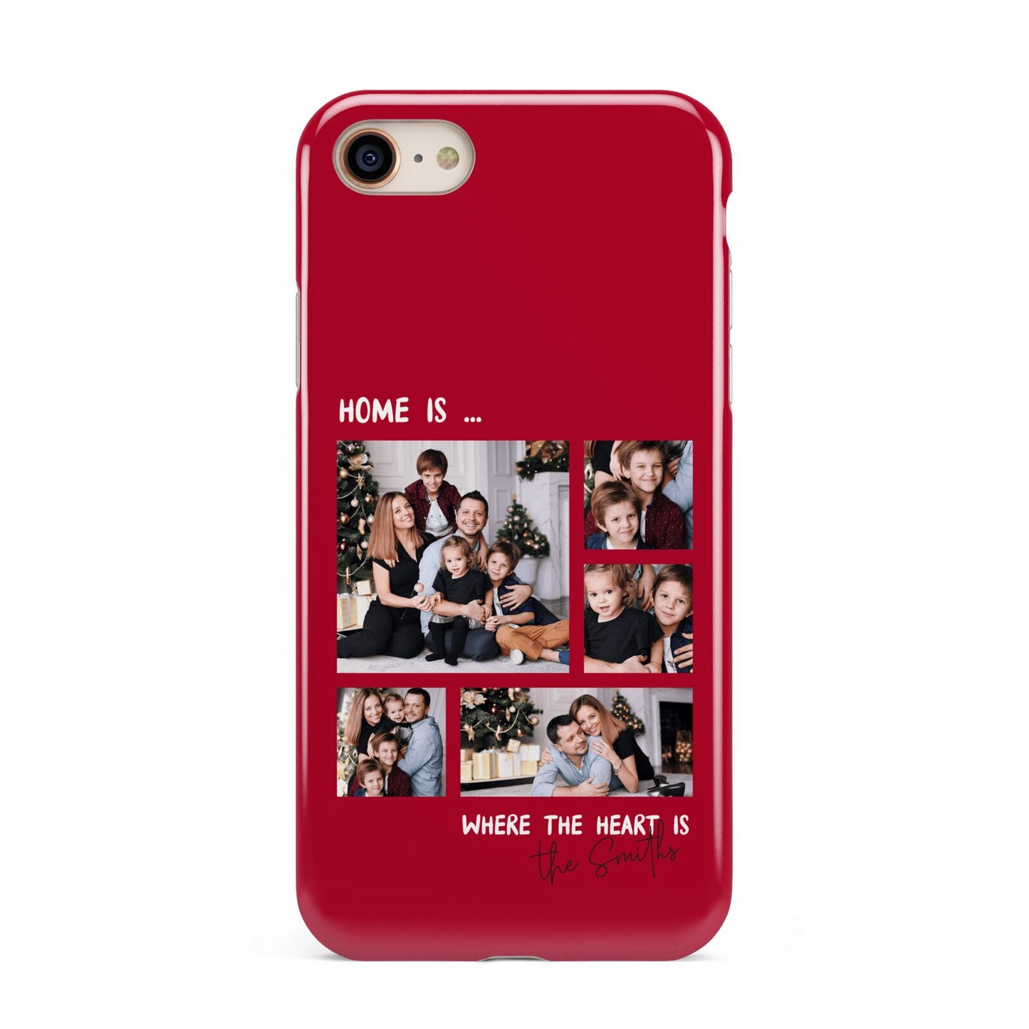 Christmas Family Photo Personalised iPhone 8 3D Tough Case on Gold Phone