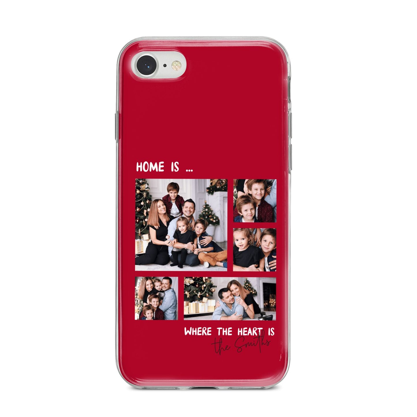 Christmas Family Photo Personalised iPhone 8 Bumper Case on Silver iPhone