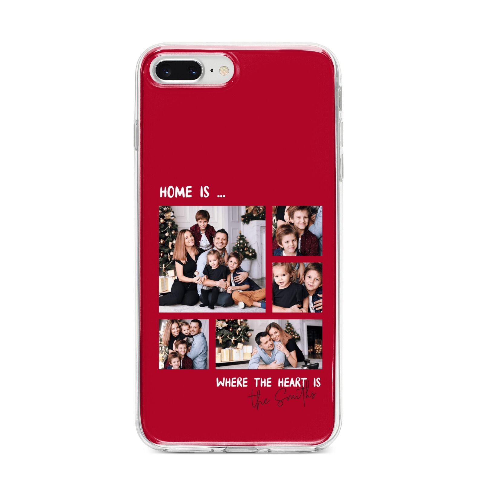 Christmas Family Photo Personalised iPhone 8 Plus Bumper Case on Silver iPhone