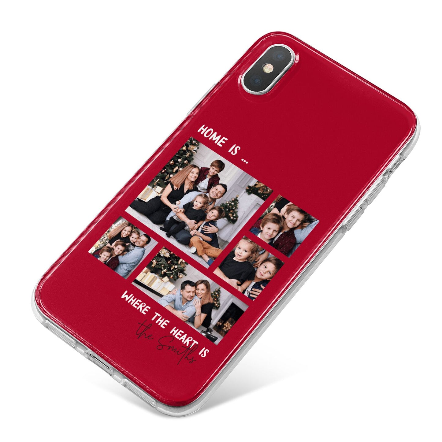 Christmas Family Photo Personalised iPhone X Bumper Case on Silver iPhone
