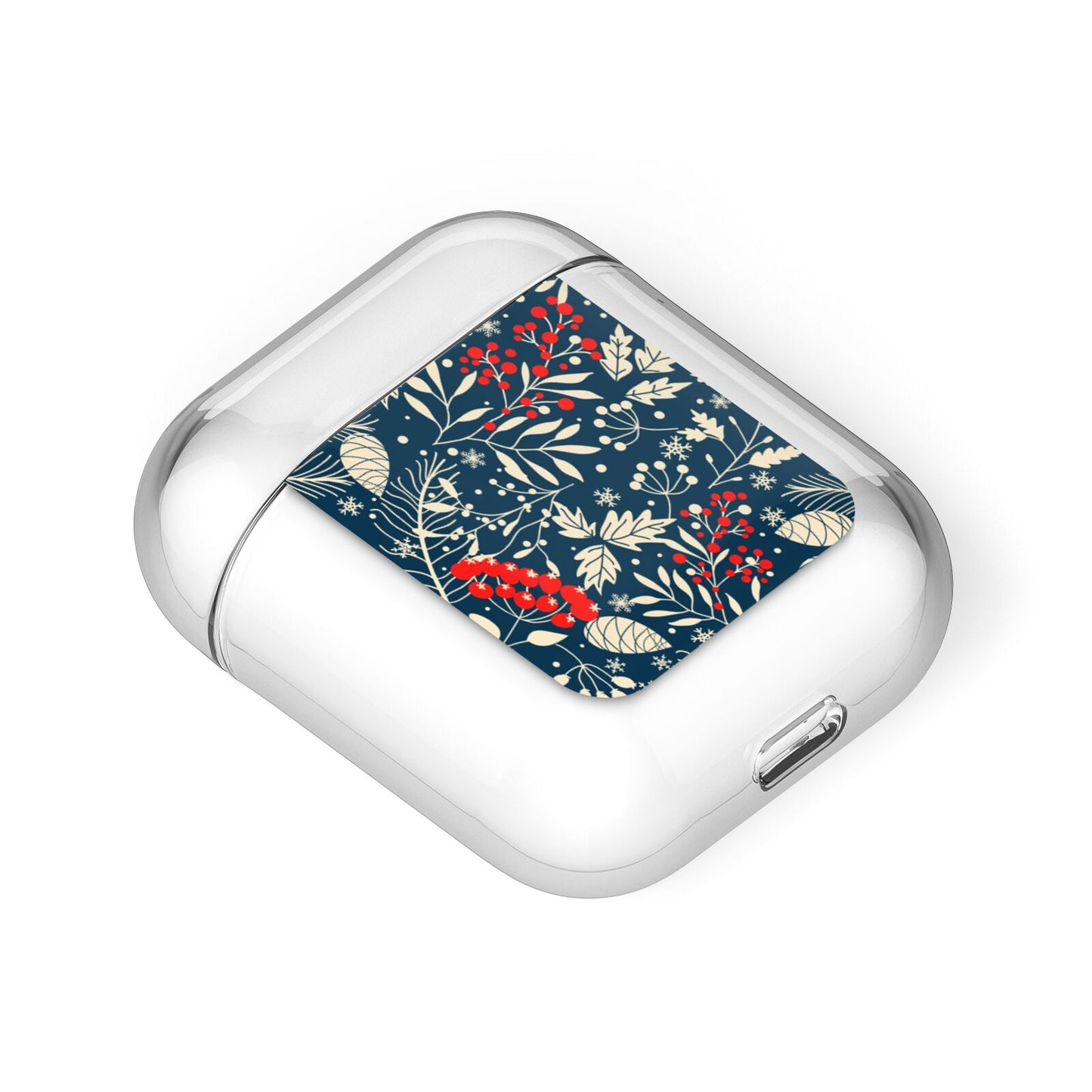 Christmas Floral AirPods Case Laid Flat