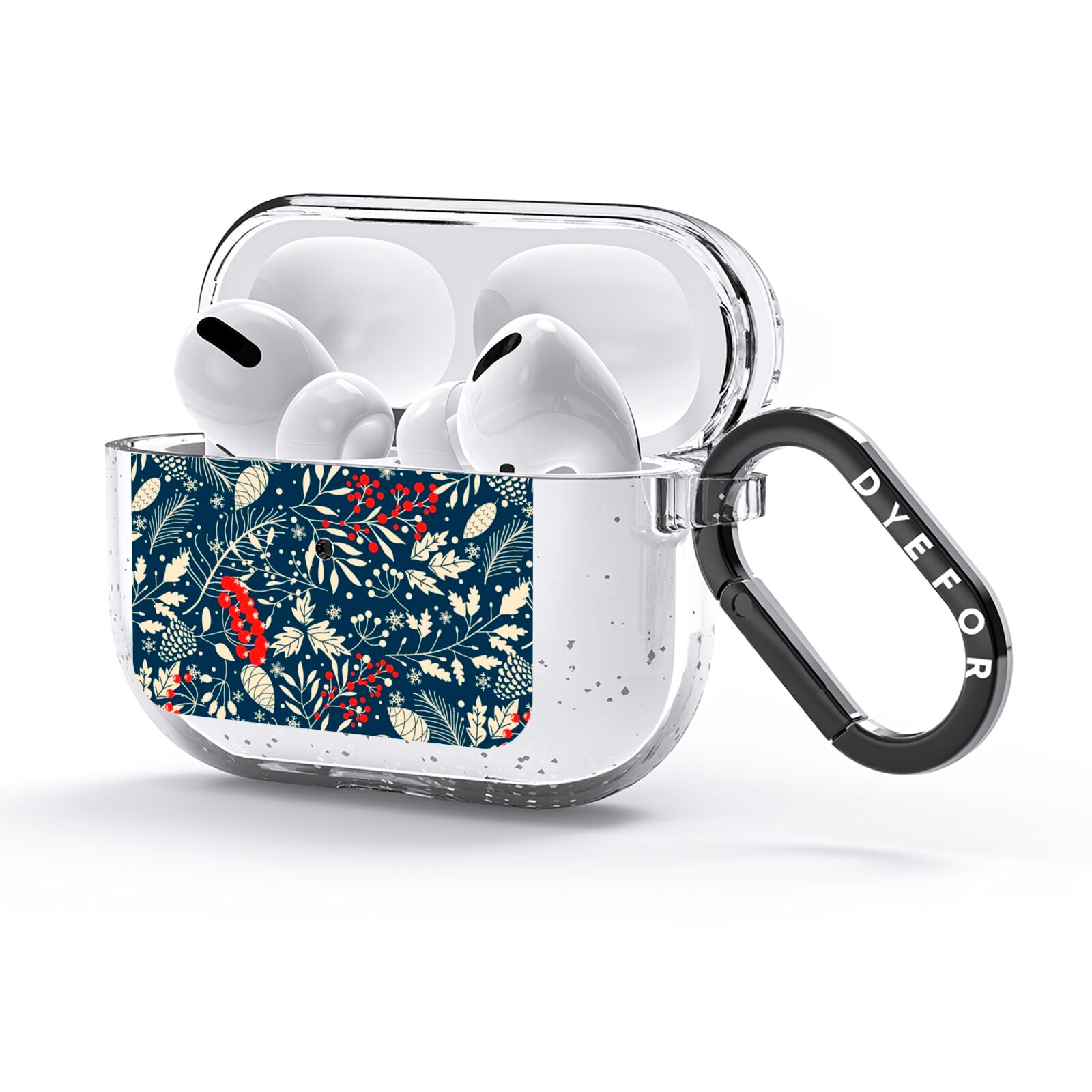 Christmas Floral AirPods Glitter Case 3rd Gen Side Image