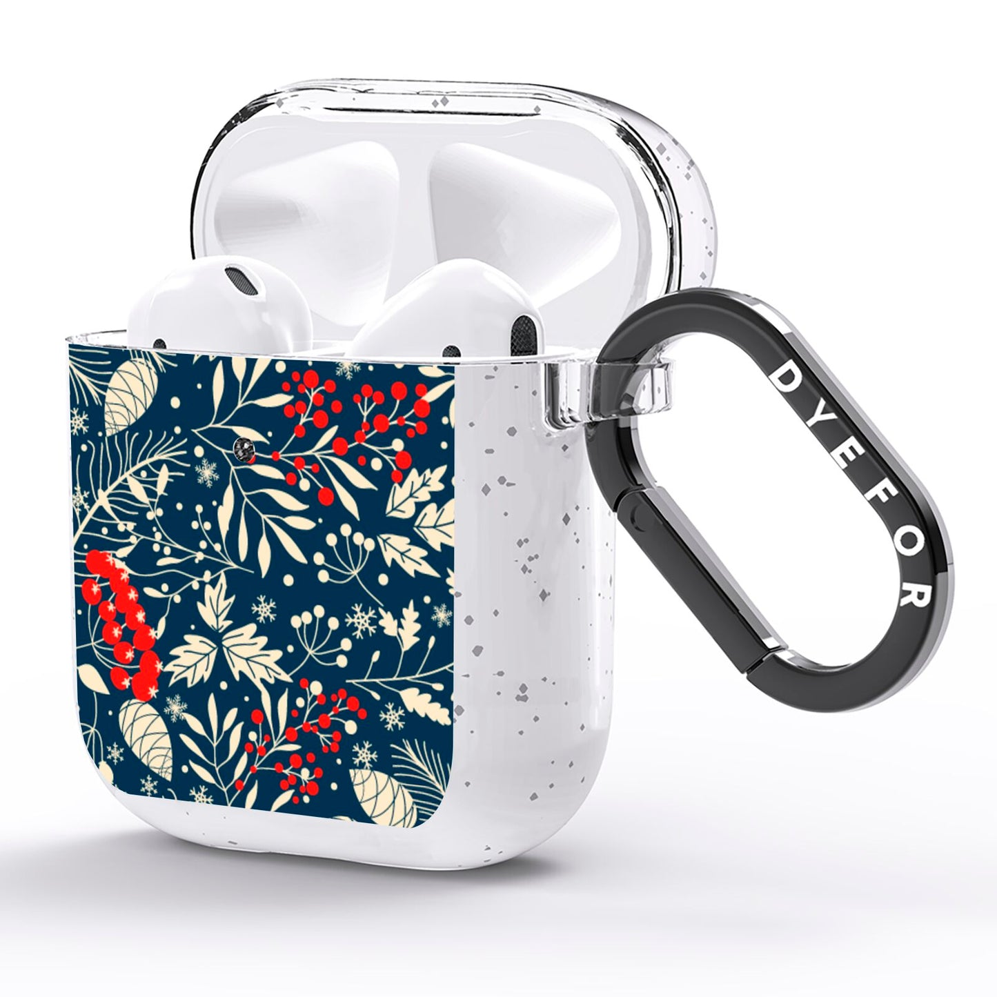 Christmas Floral AirPods Glitter Case Side Image