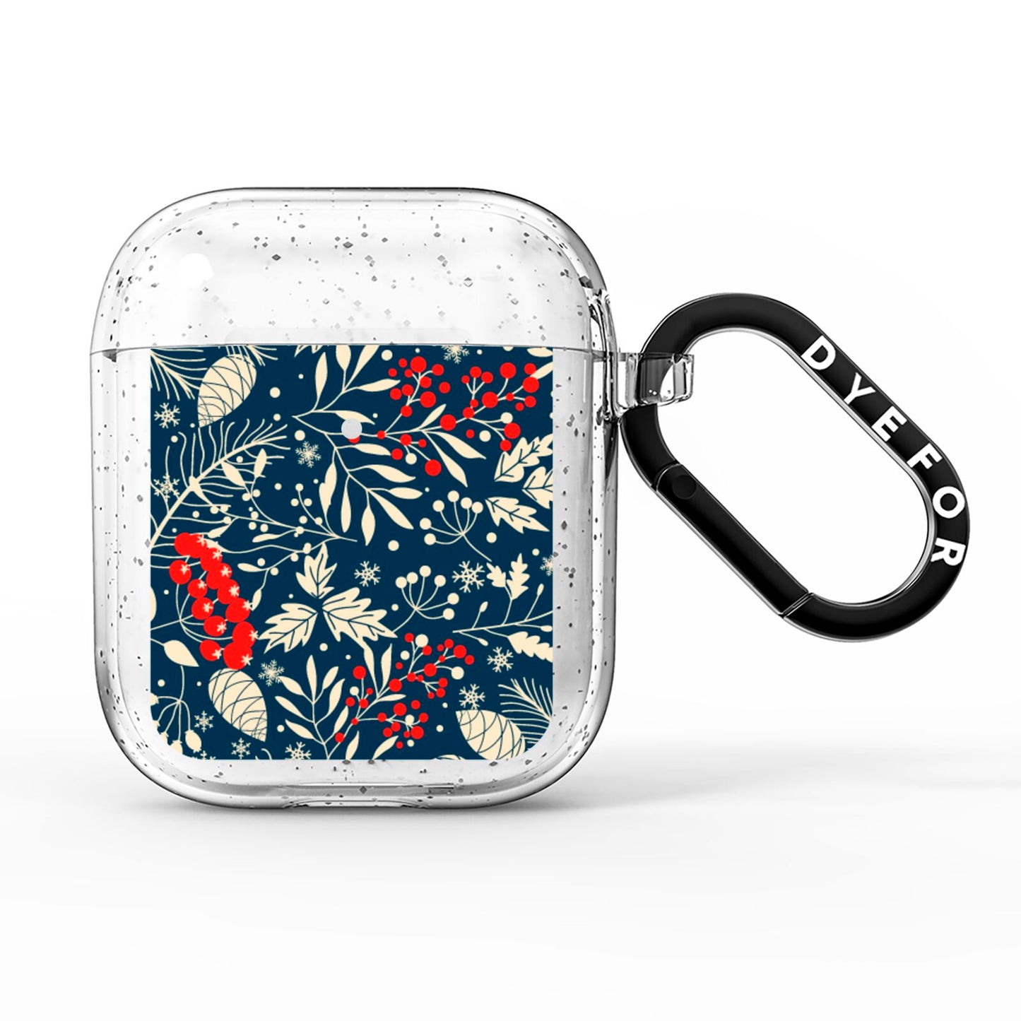 Christmas Floral AirPods Glitter Case