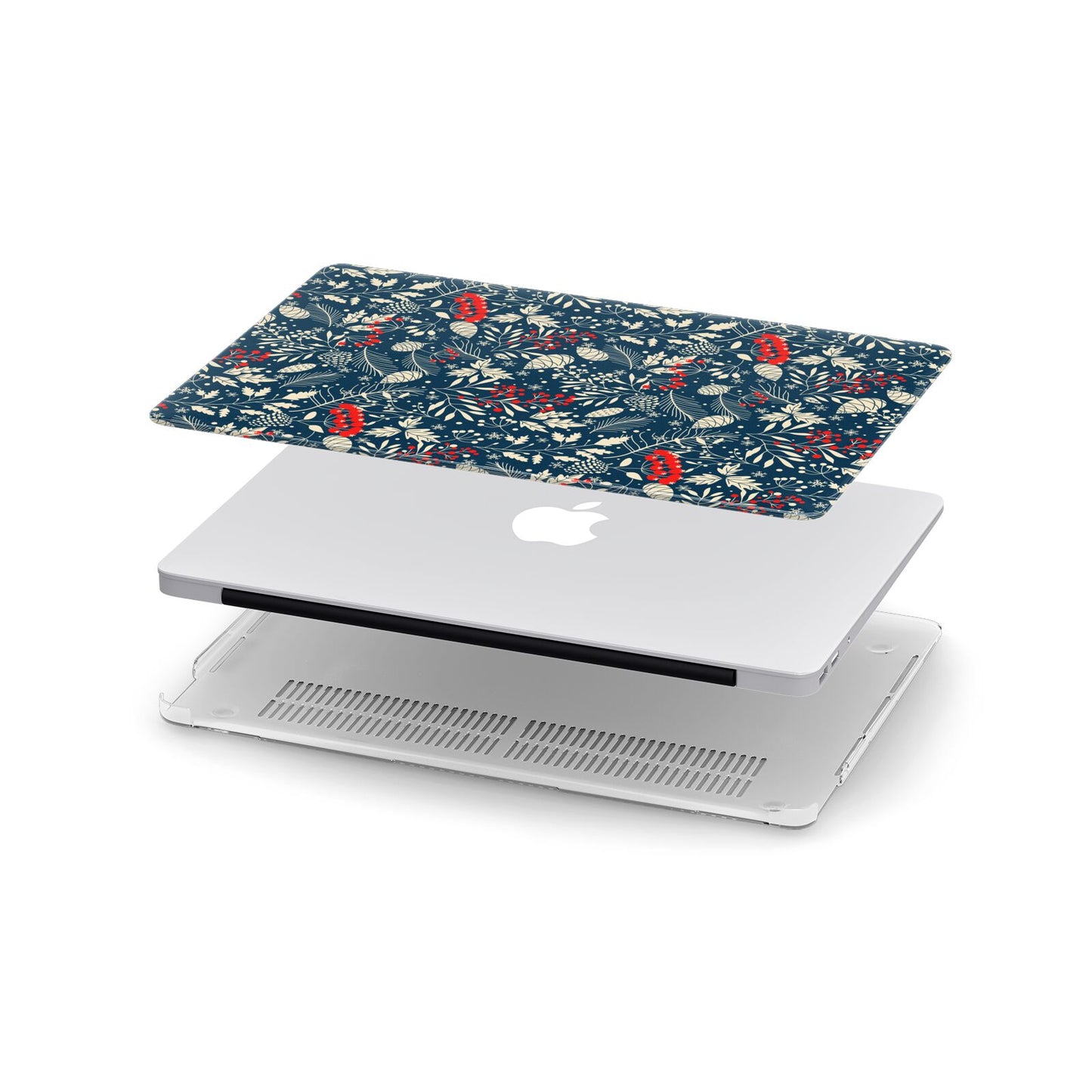 Christmas Floral Apple MacBook Case in Detail