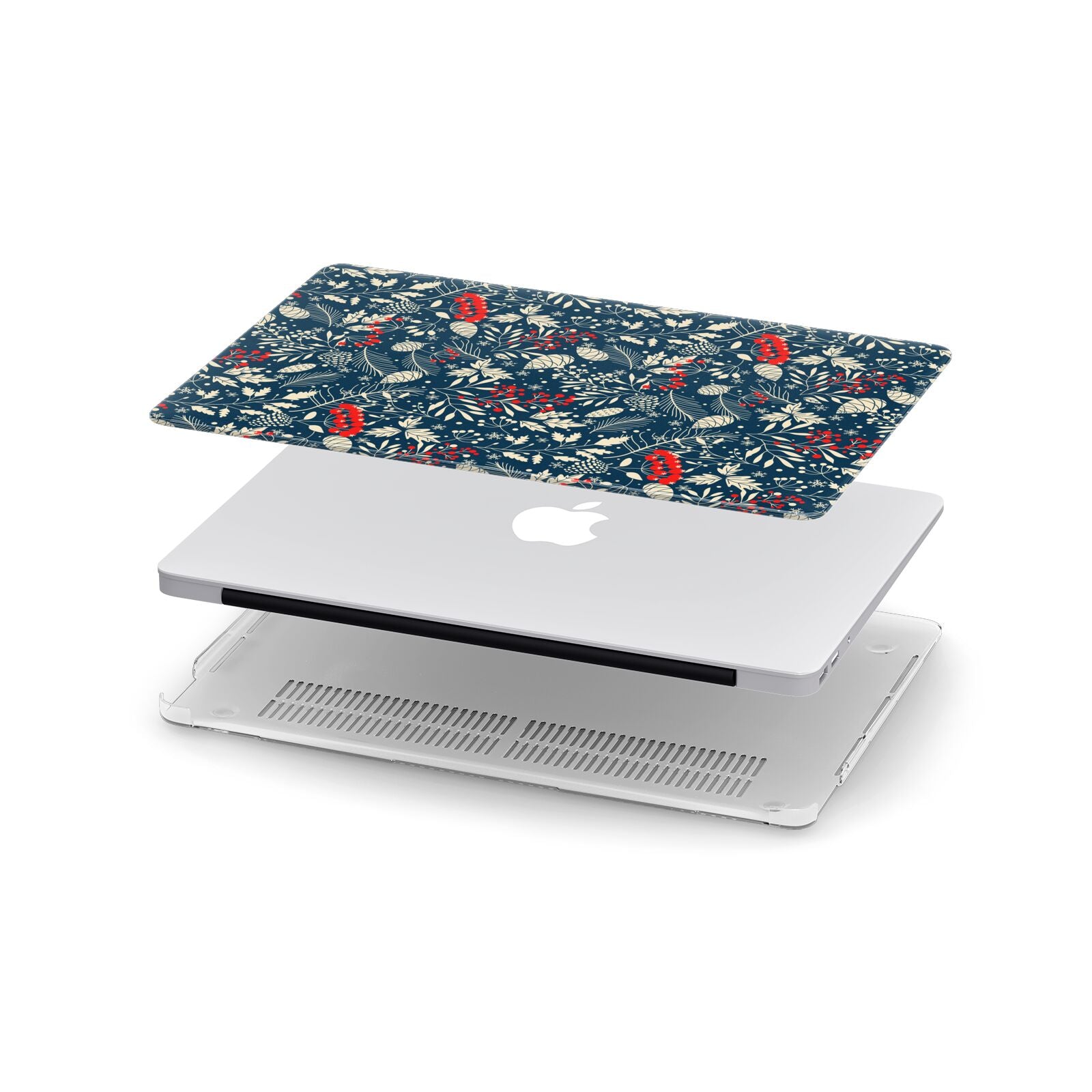 Christmas Floral Apple MacBook Case in Detail