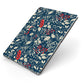 Christmas Floral Apple iPad Case on Grey iPad Side View