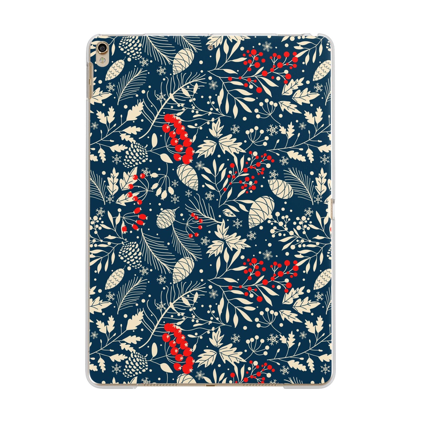 Christmas Floral Apple iPad Gold Case