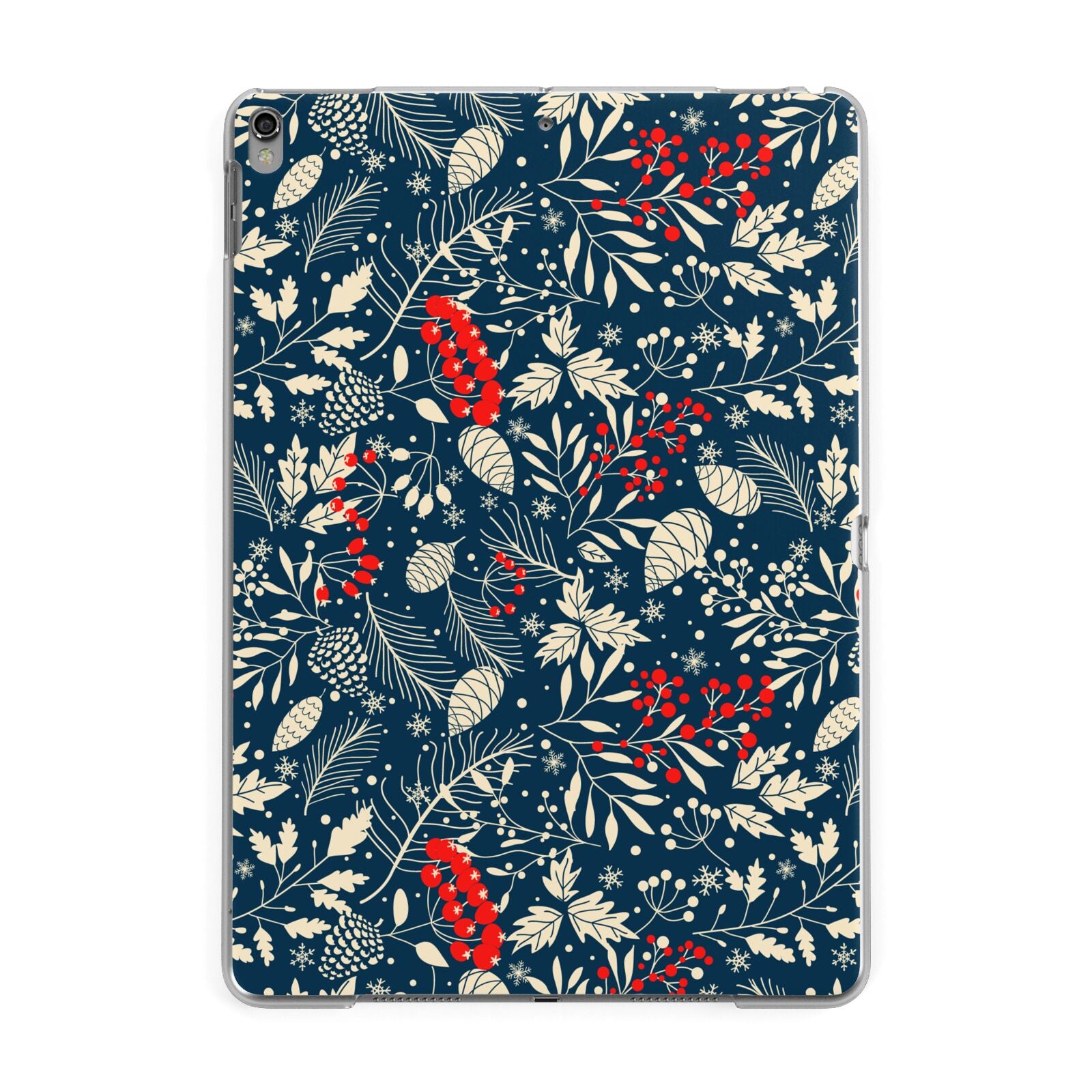 Christmas Floral Apple iPad Grey Case