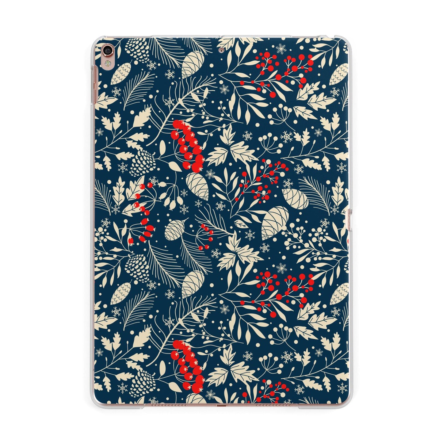 Christmas Floral Apple iPad Rose Gold Case