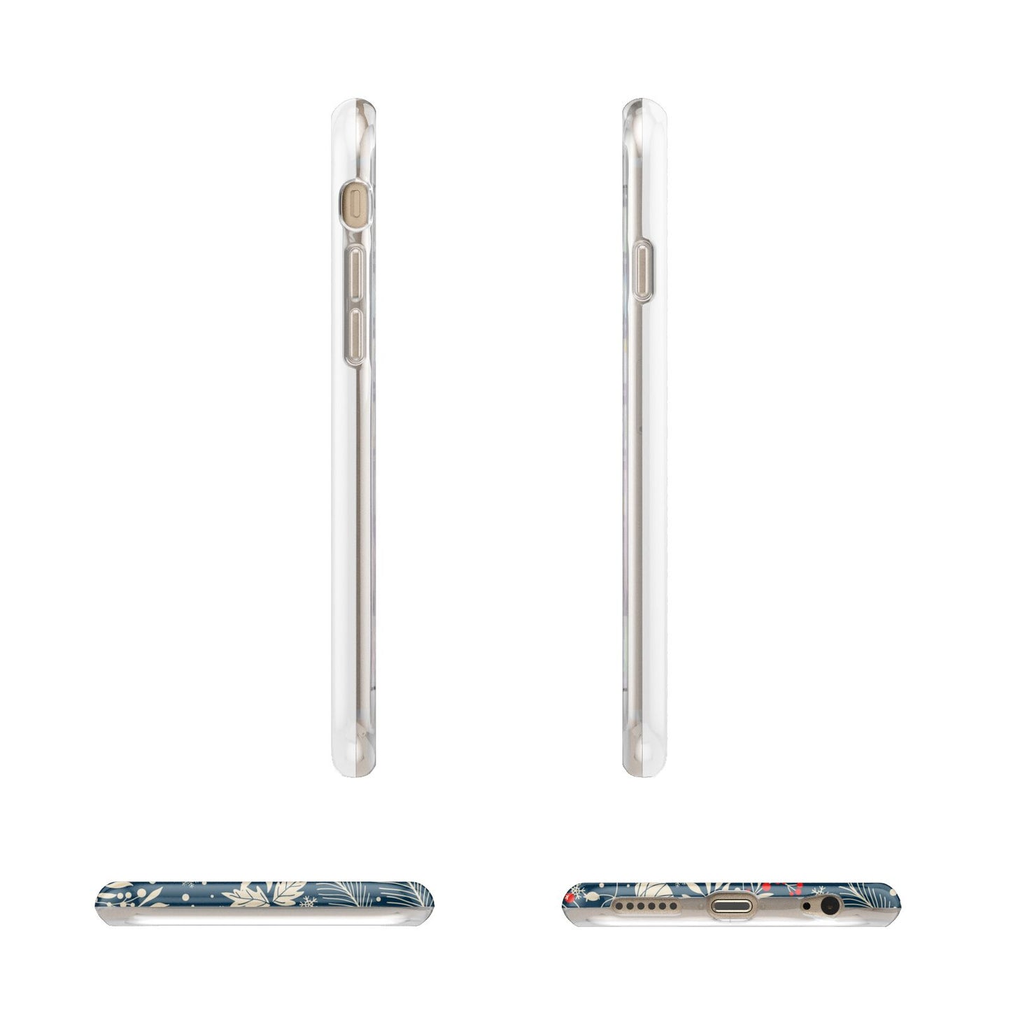 Christmas Floral Apple iPhone 6 3D Wrap Tough Case Alternative Image Angles