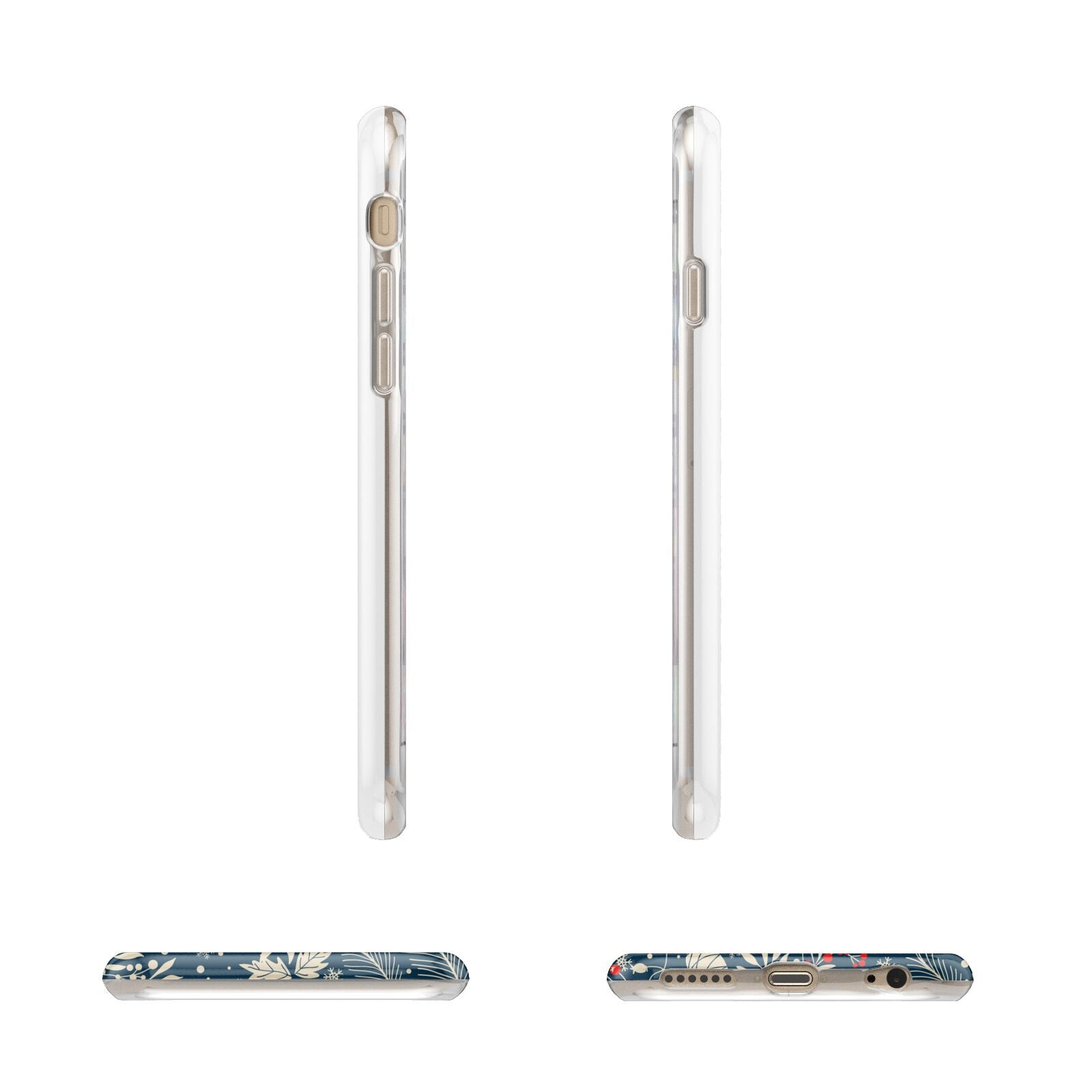 Christmas Floral Apple iPhone 6 3D Wrap Tough Case Alternative Image Angles