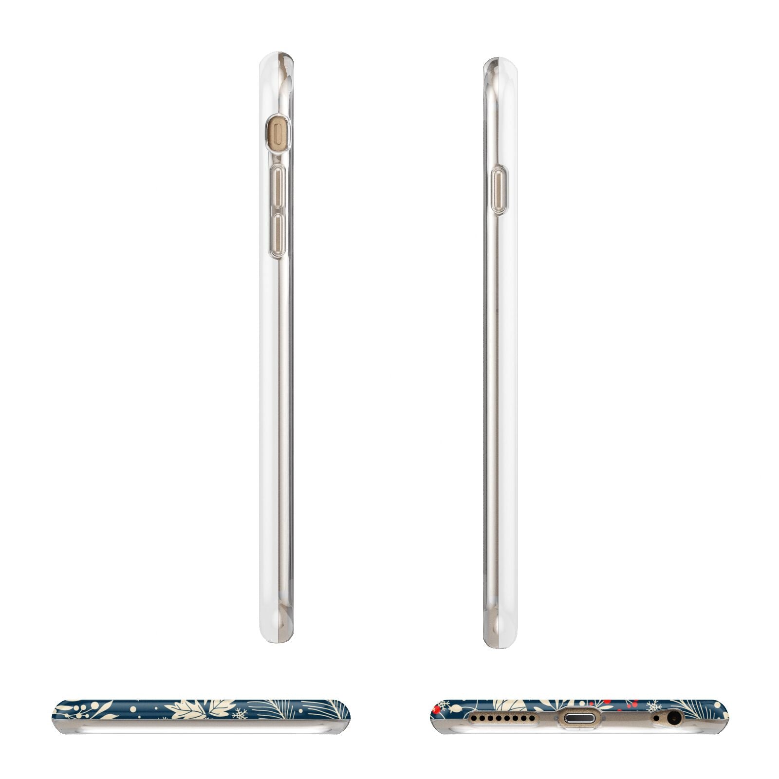 Christmas Floral Apple iPhone 6 Plus 3D Wrap Tough Case Alternative Image Angles