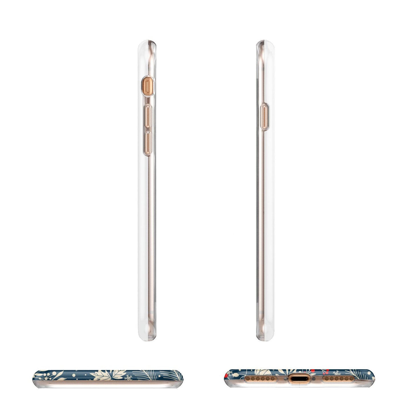 Christmas Floral Apple iPhone 7 8 3D Wrap Tough Case Alternative Image Angles